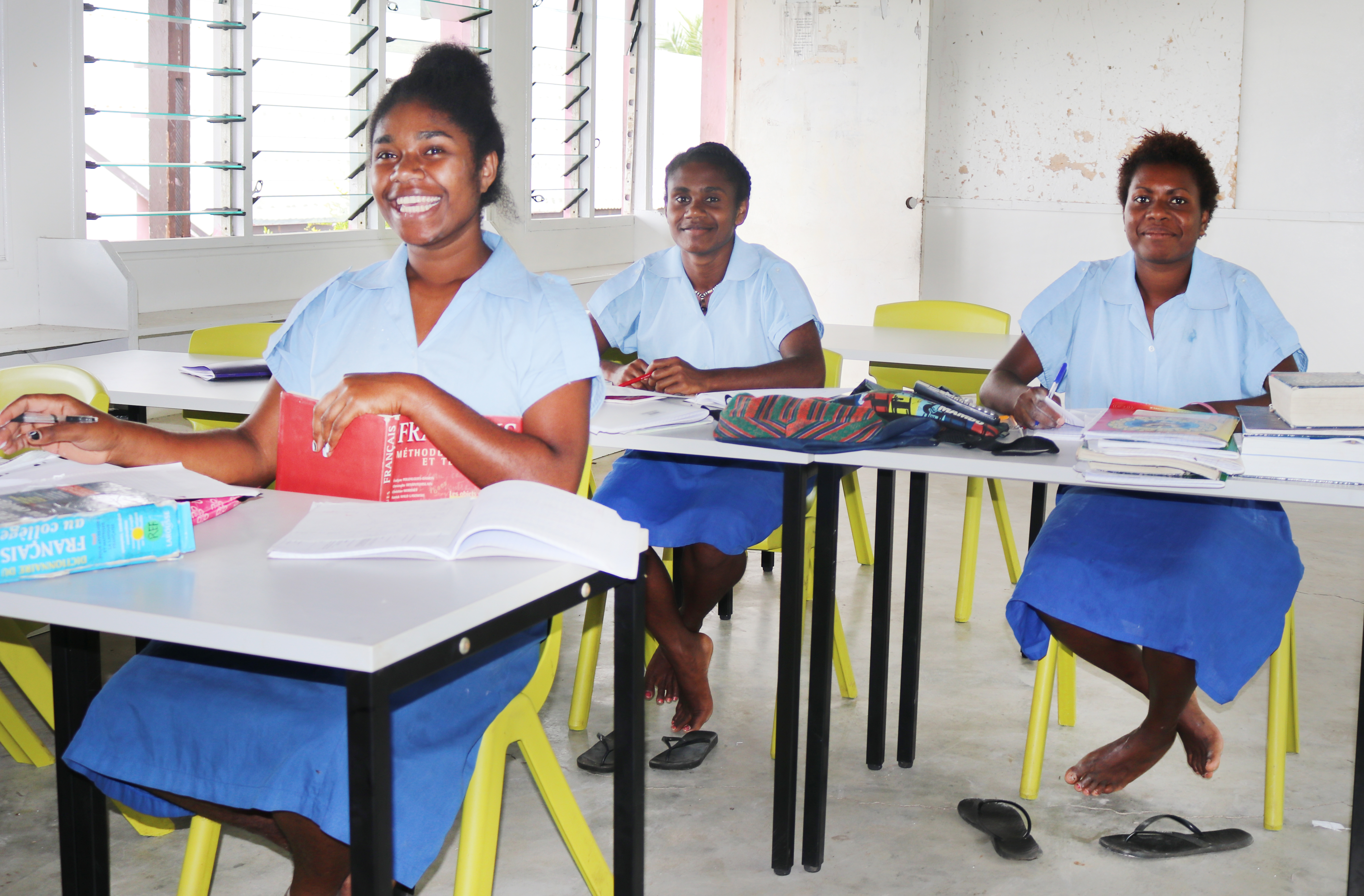 Tafea College students studying for exams. Tafea College is one of 13 schools in Vanuatu that administers the SPFSC exams.