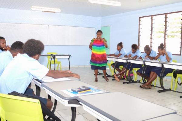 Year 13 students of Epauto Adventist High School during class. This file picture was taken in 2019.